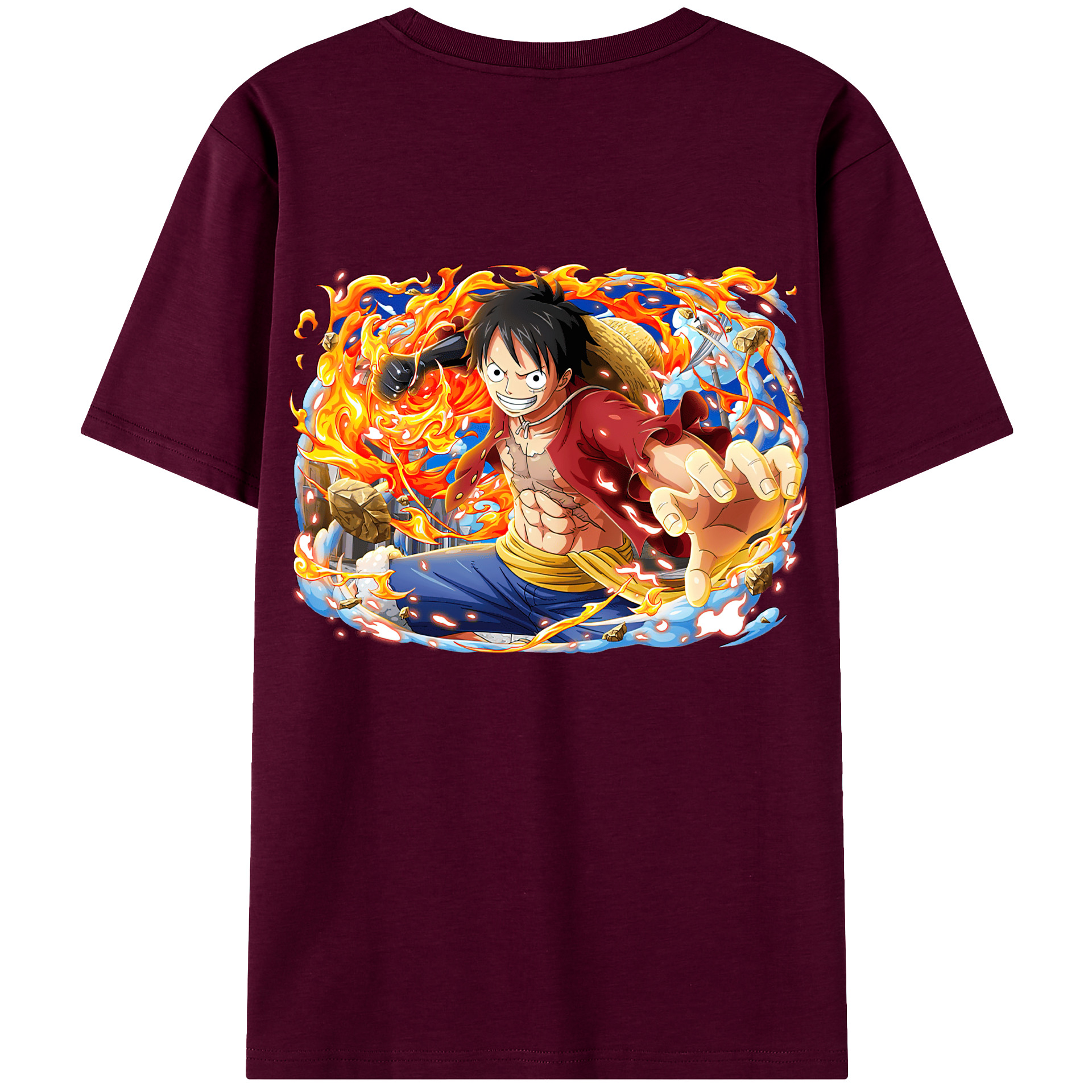 ワンピース モンキー・D・ルフィ ONE PIECE Monkey D. Luffy レディース半袖Tシャツ(バックプリント)